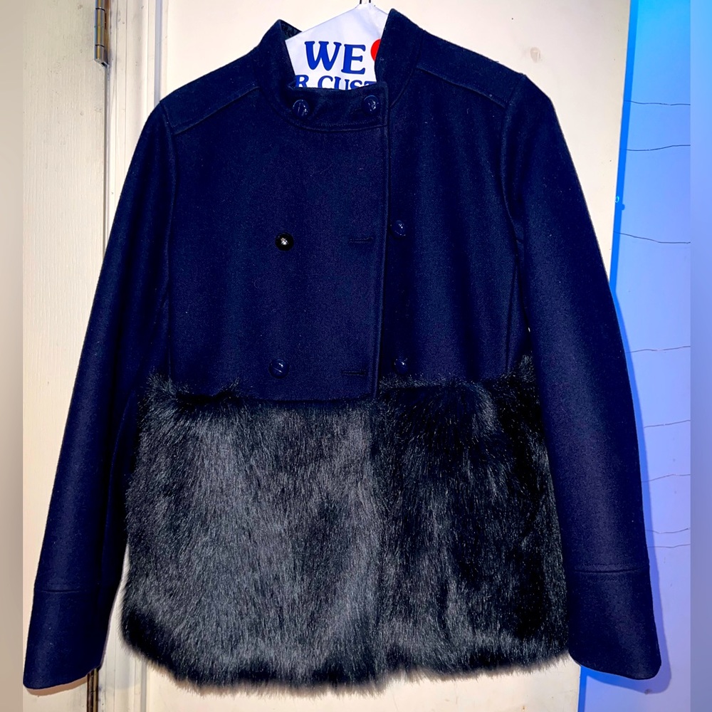 Crewcuts Wool and Fur-trim Coat